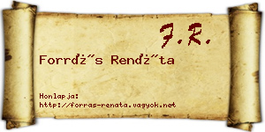 Forrás Renáta névjegykártya